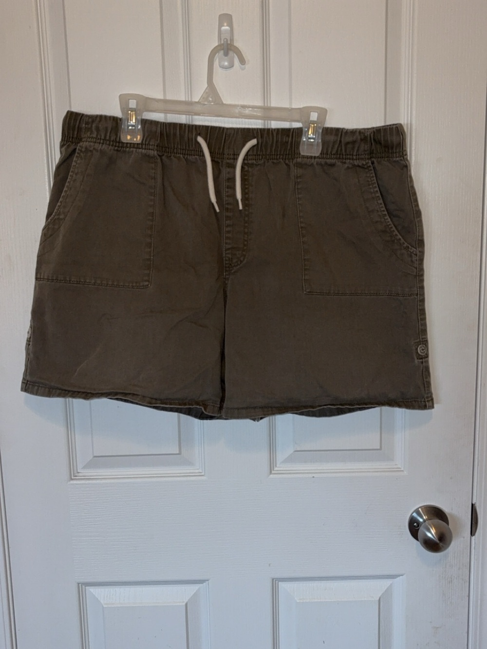 Olive Elastic Waist Shorts